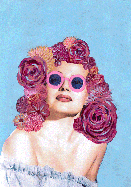 rose tinted - pop art mashup print - kweenie studio