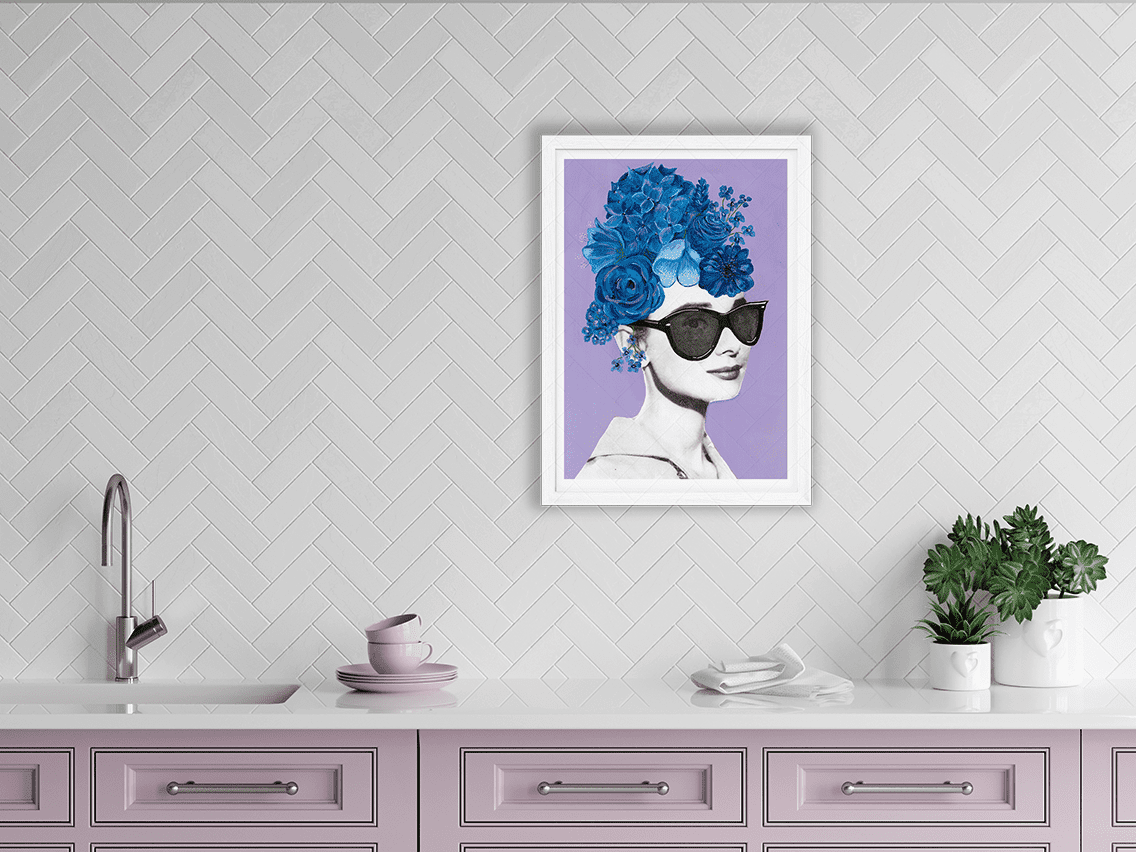 blue for you - pop art mash up print - kweenie studio