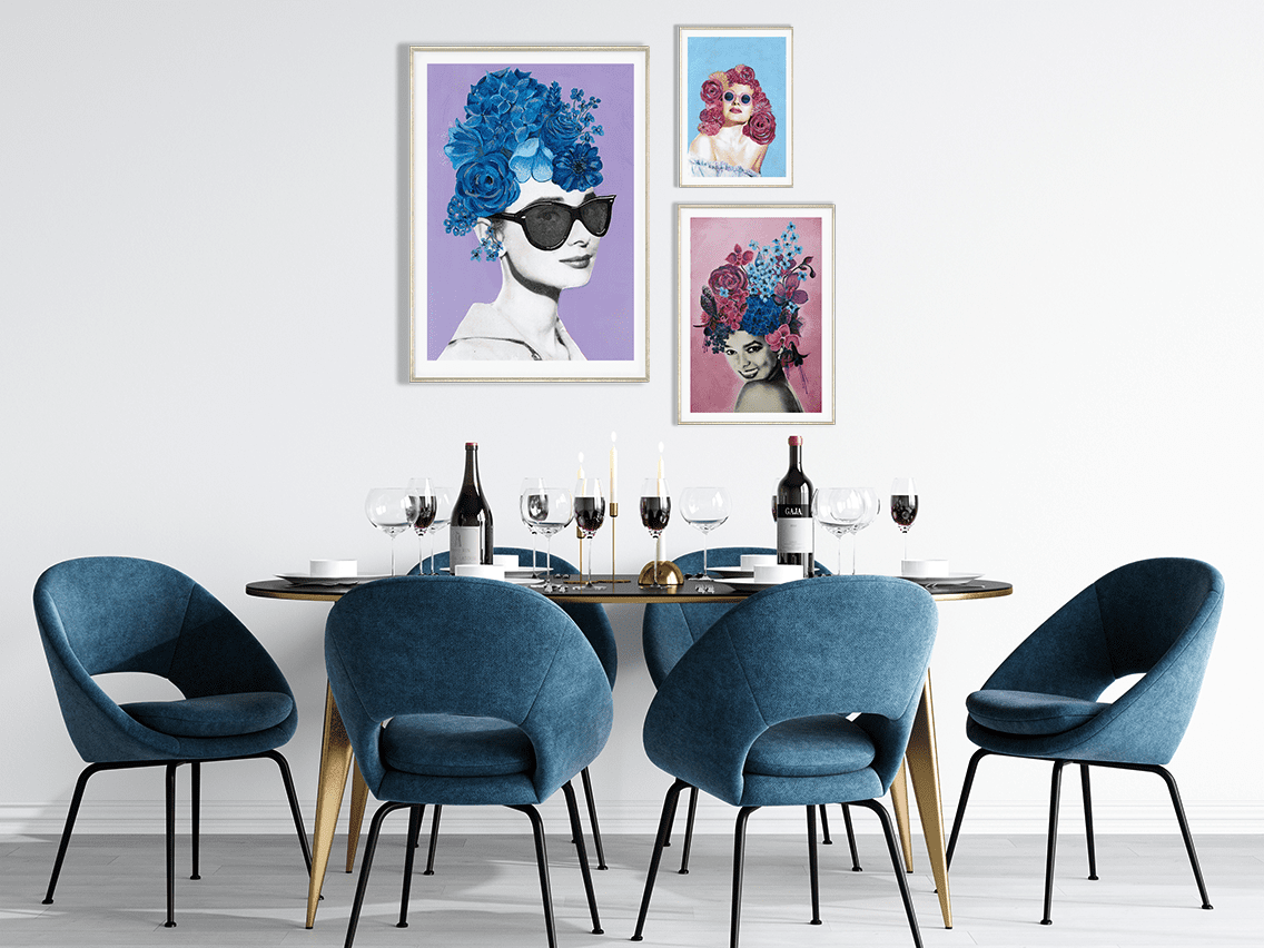 blue for you - pop art mash up print - kweenie studio