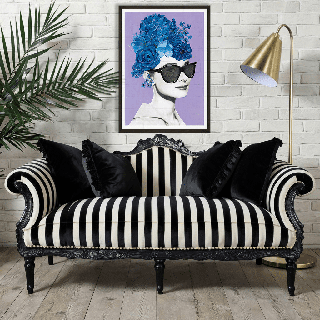 blue for you - pop art mash up print - kweenie studio