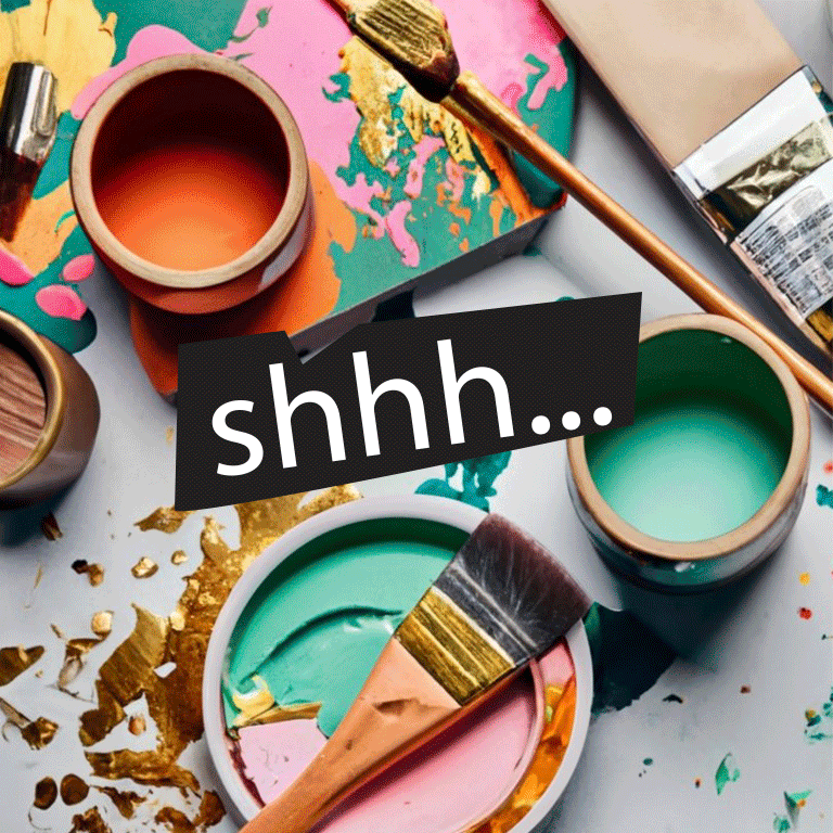 brushes & paint flatlay - kweenie studio