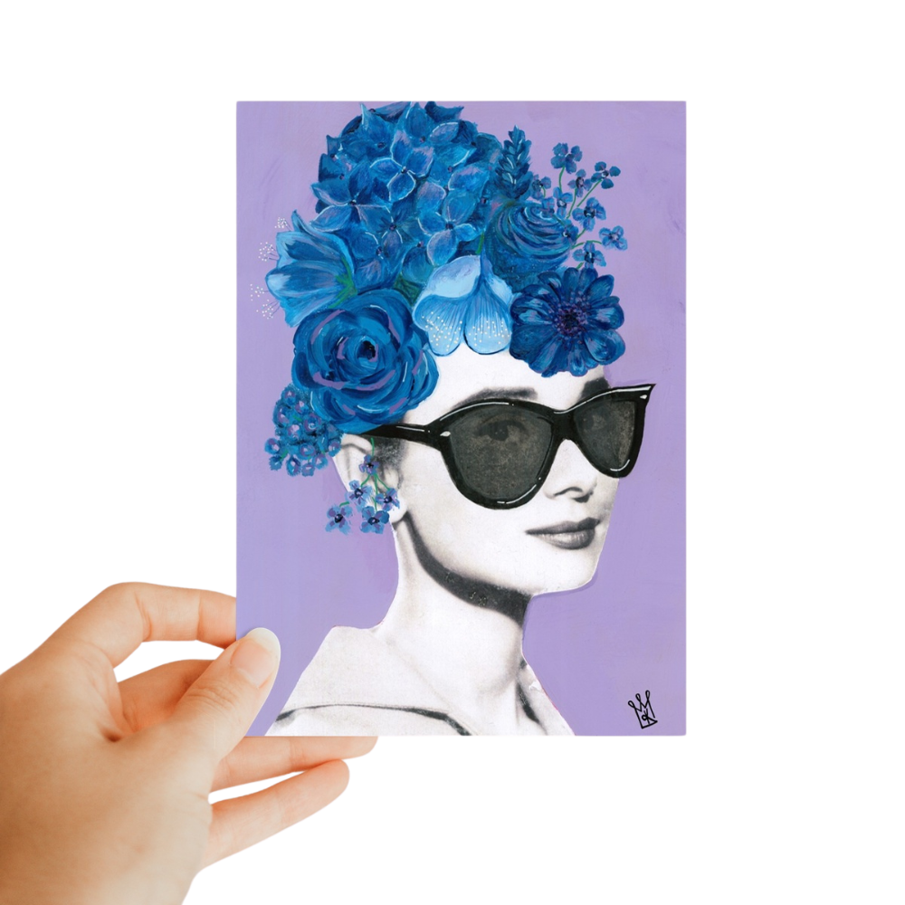 blue for you - classic kweenie postcard - kweenie studio