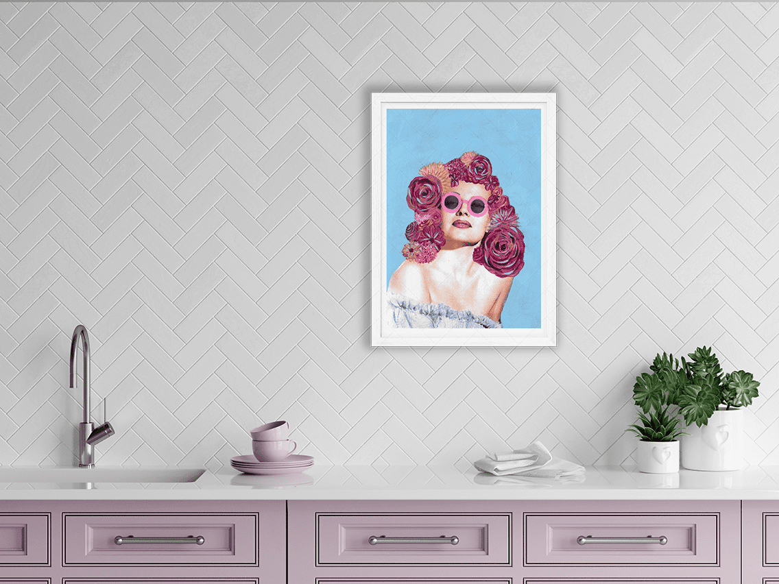 rose tinted - pop art mashup print - kweenie studio