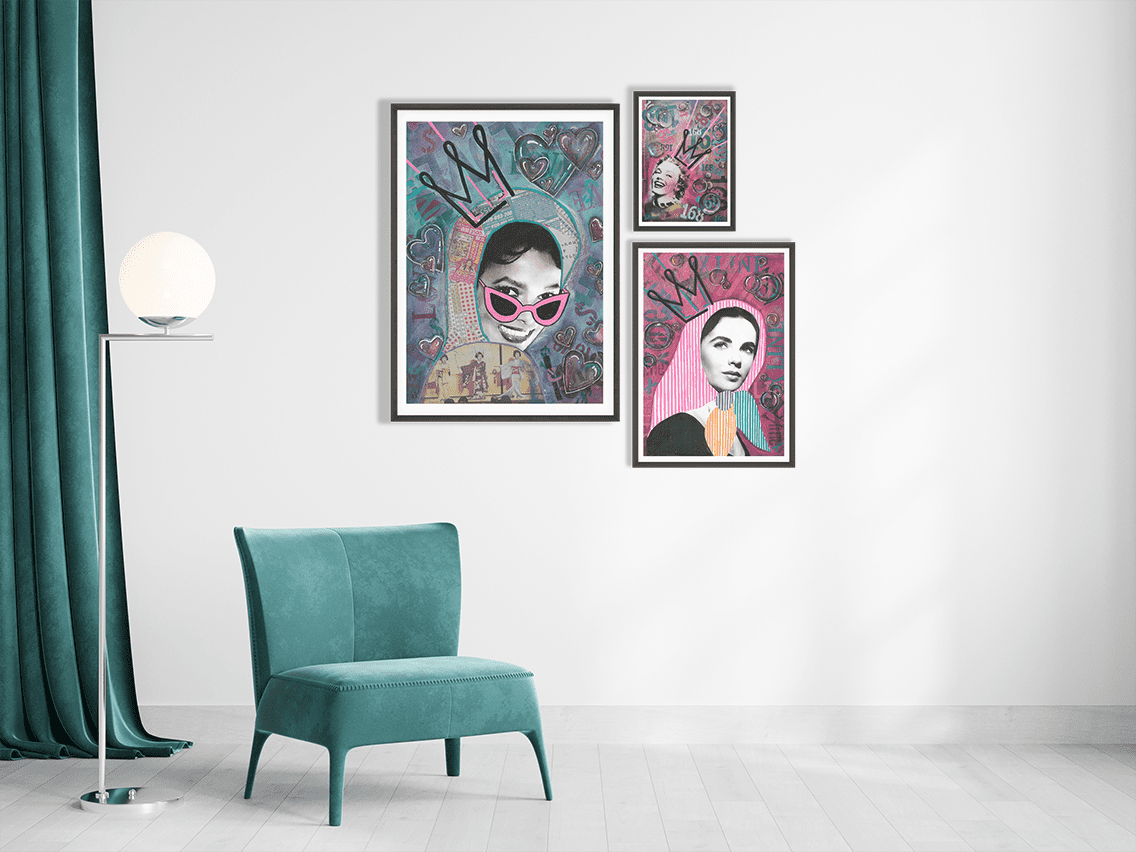 love & money - pop art mashup print - kweenie studio