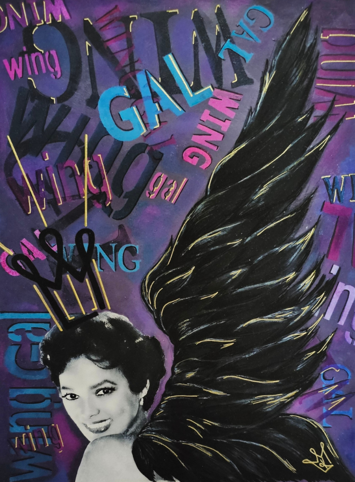 "wing gal" - original pop art mashup