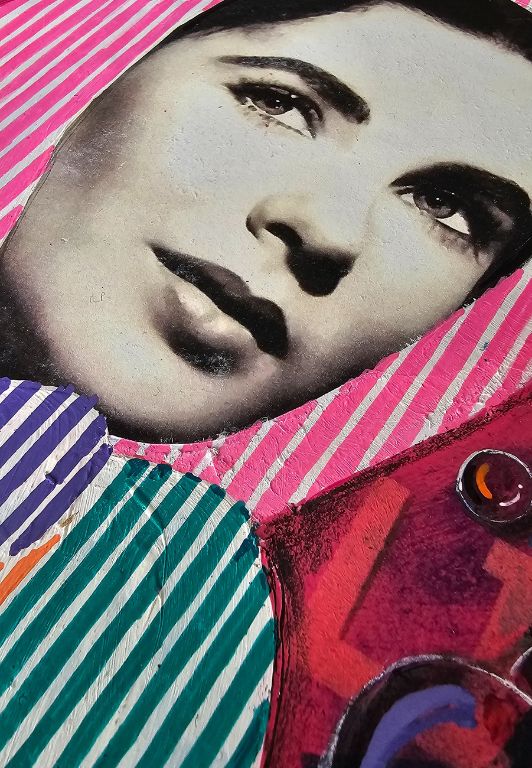 "X the line" - original pop art mashup - kweenie studio
