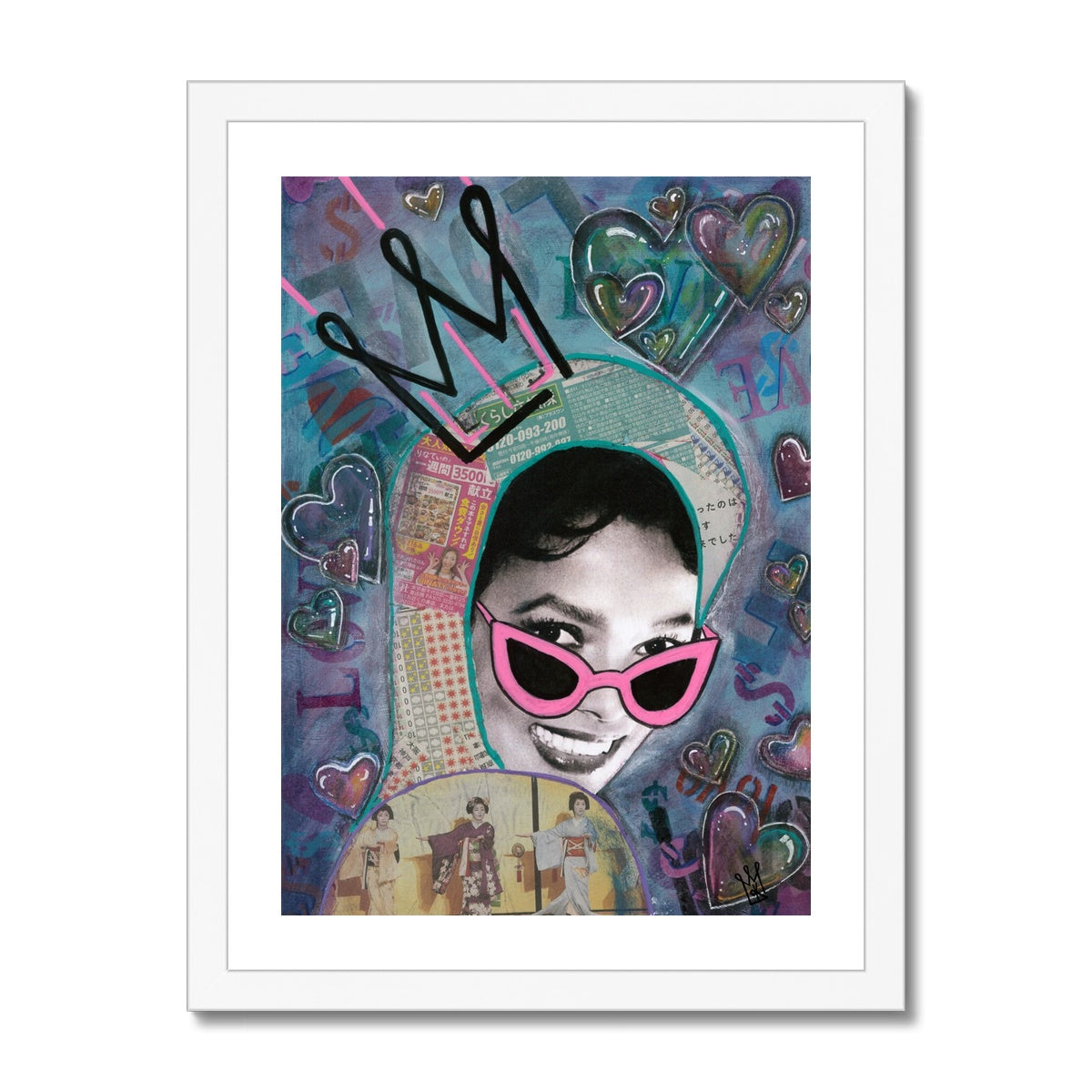 love & money - pop art mashup print - kweenie studio