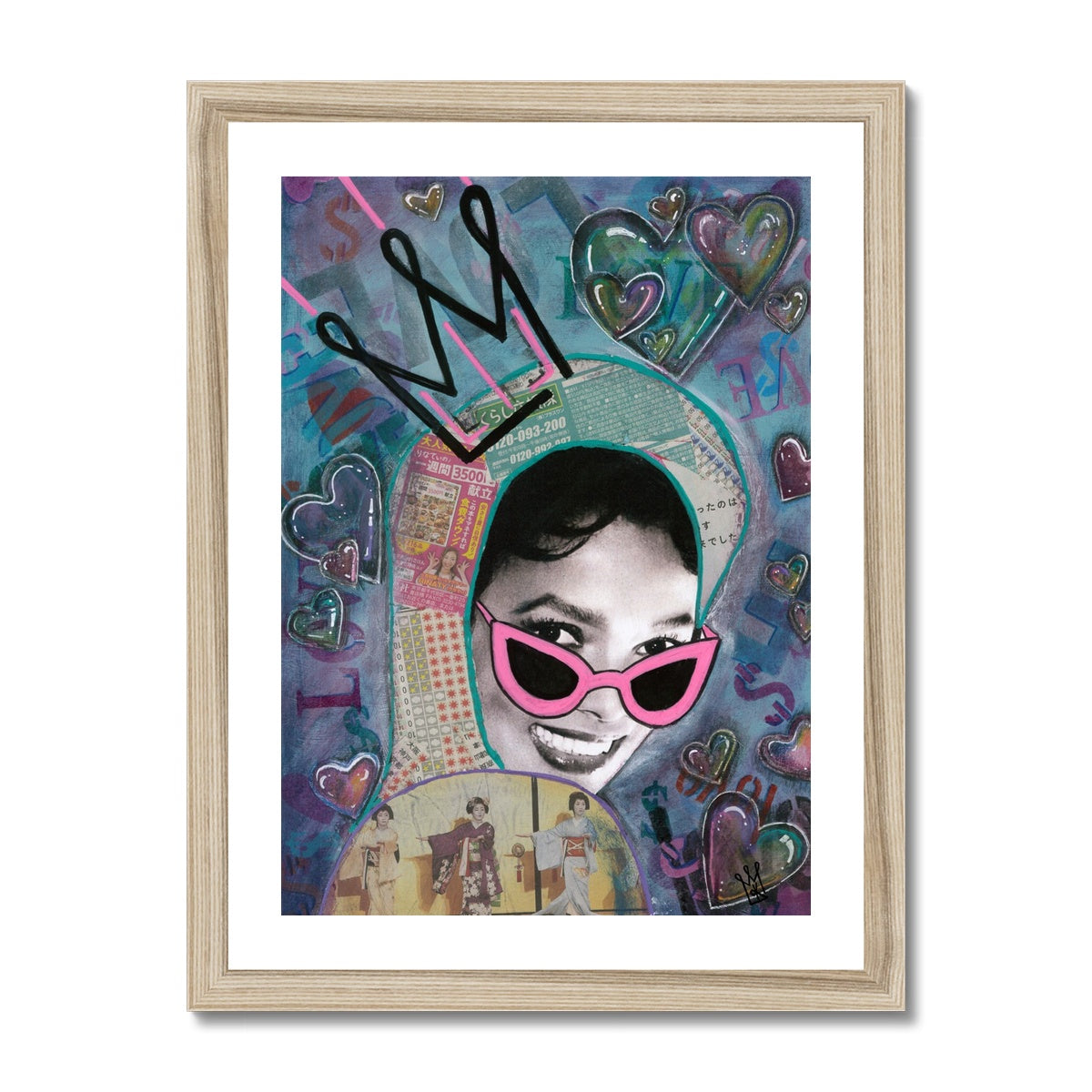 love & money - pop art mashup print - kweenie studio
