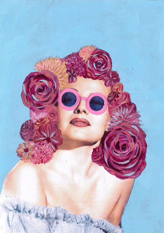 rose tinted  - pop art mashup print - kweenie studio