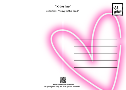 X the line - stationery Classic Postcard