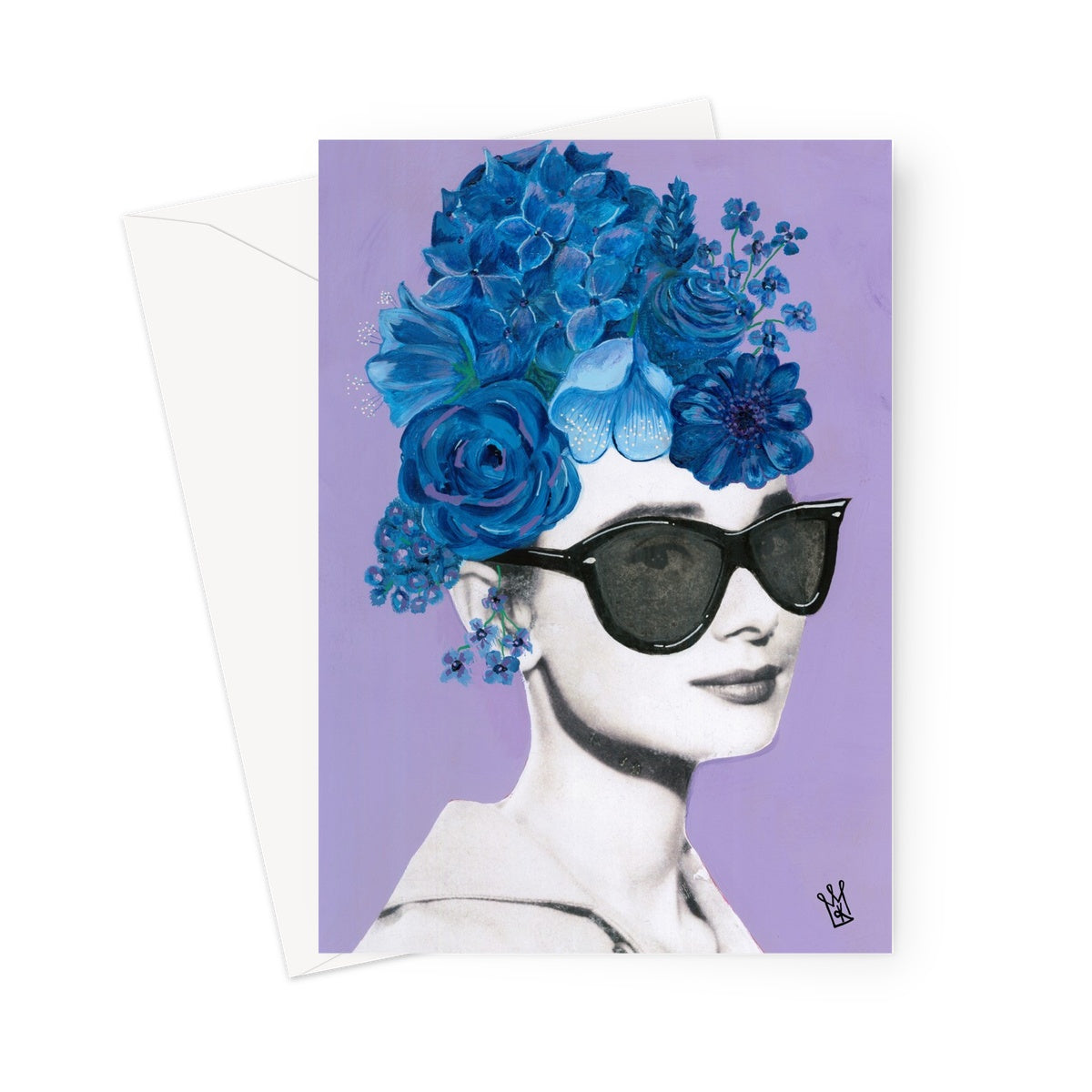 blue for you greeting card - kweenie studio