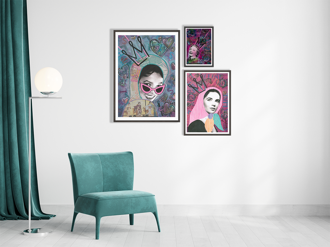 "X the line" - pop art fine art print - kweenie studio