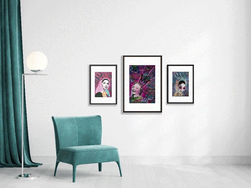 "love & money" - feminist pop art original artwork by kweenie - kweenie studio