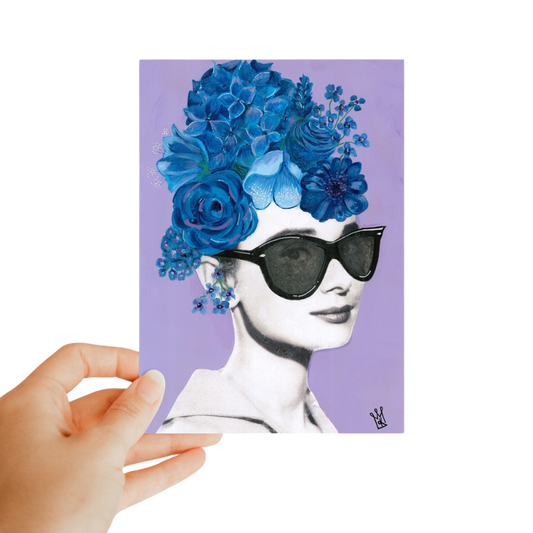 blue for you - classic kweenie postcard - kweenie studio