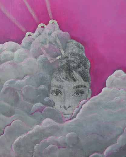 "she never left" - feminist pop art original artwork by kweenie